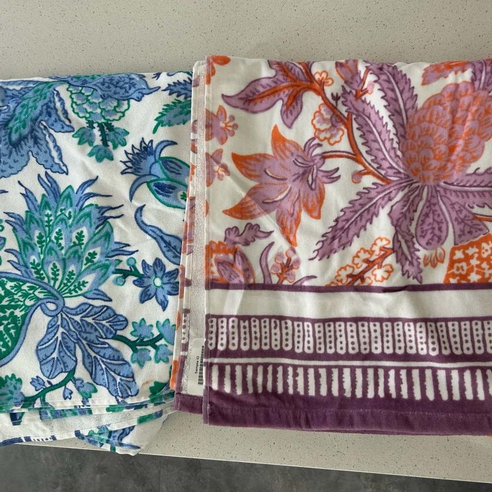 Bundle of 2 Pottery Barn Eleanor Floral Beach Towels UPF 50+ $120